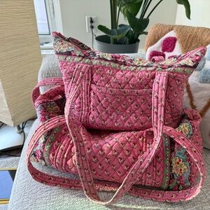 Vera Bradley  pink pansy
Tote bag and Medium size duffle